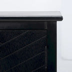 Mueble TV / Media con 2 puertas, 2 estantes, en Marrón / Negro / Blanco envejecido / Greige
