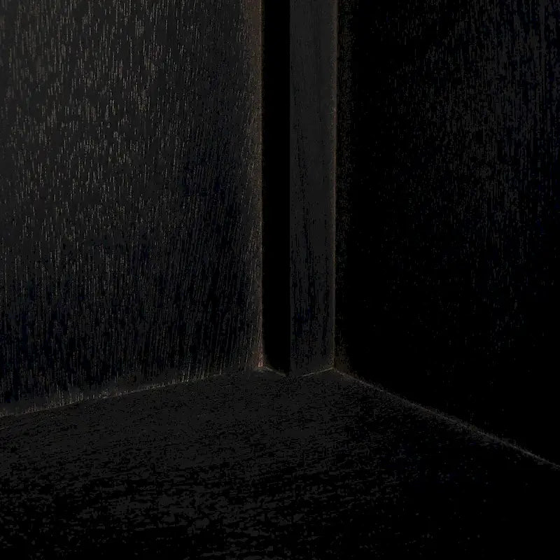 Mueble TV / Media con 2 puertas, 2 estantes, en Marrón / Negro / Blanco envejecido / Greige