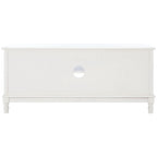 Mueble TV / Media con 2 puertas, 2 estantes, en Marrón / Negro / Blanco envejecido / Greige
