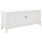 Mueble TV / Media con 2 puertas, 2 estantes, en Marrón / Negro / Blanco envejecido / Greige