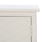 Mueble TV / Media con 2 puertas, 2 estantes, en Marrón / Negro / Blanco envejecido / Greige