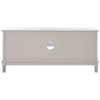 Mueble TV / Media con 2 puertas, 2 estantes, en Marrón / Negro / Blanco envejecido / Greige