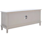 Mueble TV / Media con 2 puertas, 2 estantes, en Marrón / Negro / Blanco envejecido / Greige