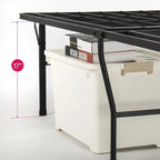 Base de cama de plataforma de metal negro, 45,7 cm de altura, individual/matrimonial/Queen/King, 1-2 personas