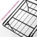 Base de cama de plataforma de metal negro, 45,7 cm de altura, individual/matrimonial/Queen/King, 1-2 personas