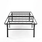 Base de cama de plataforma de metal negro, 45,7 cm de altura, individual/matrimonial/Queen/King, 1-2 personas