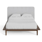 Cama de matrimonio de nogal / natural – 1 persona