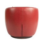 Sillón giratorio tipo barril con almacenaje en colores marrón, rojo y negro, asiento individual