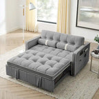 Sofá cama extraíble de terciopelo gris/beige/negro, 3 posiciones ajustables, 2 personas