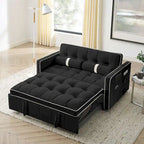 Sofá cama extraíble de terciopelo gris/beige/negro, 3 posiciones ajustables, 2 personas