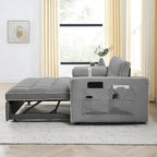 Sofá cama extraíble de terciopelo gris/beige/negro, 3 posiciones ajustables, 2 personas
