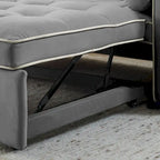Sofá cama extraíble de terciopelo gris/beige/negro, 3 posiciones ajustables, 2 personas