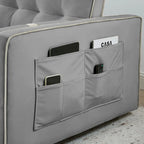 Sofá cama extraíble de terciopelo gris/beige/negro, 3 posiciones ajustables, 2 personas