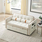 Sofá cama extraíble de terciopelo gris/beige/negro, 3 posiciones ajustables, 2 personas
