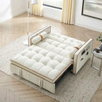 Sofá cama extraíble de terciopelo gris/beige/negro, 3 posiciones ajustables, 2 personas