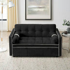 Sofá cama extraíble de terciopelo gris/beige/negro, 3 posiciones ajustables, 2 personas