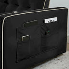 Sofá cama extraíble de terciopelo gris/beige/negro, 3 posiciones ajustables, 2 personas
