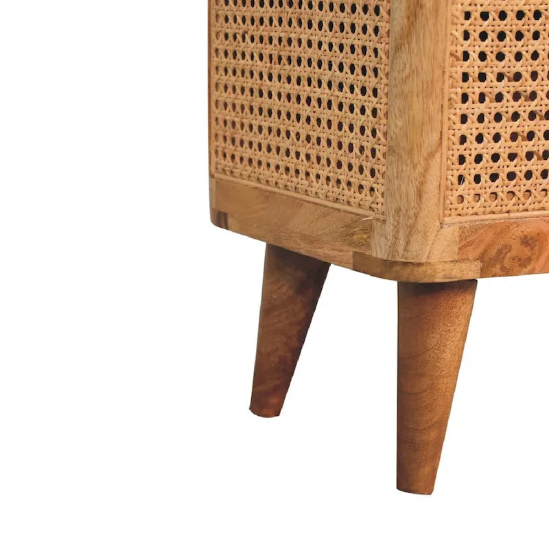 Taburete de almacenamiento con tapa de ratán tejido marrón, 1 asiento