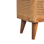 Taburete de almacenamiento con tapa de ratán tejido marrón, 1 asiento