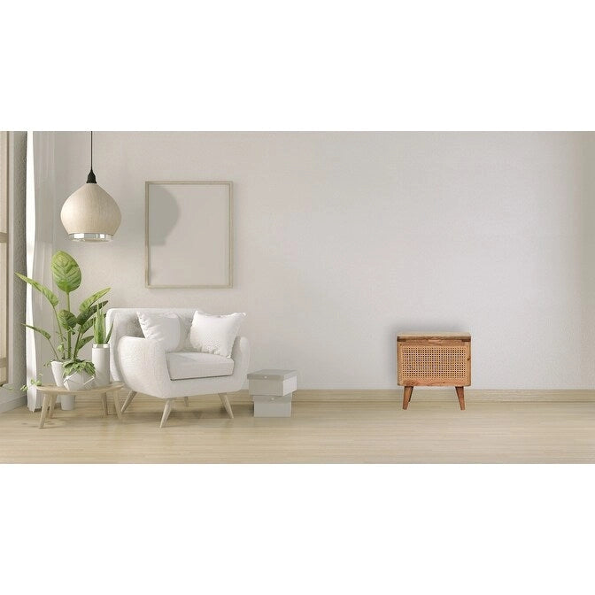 Taburete de almacenamiento con tapa de ratán tejido marrón, 1 asiento