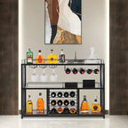 Wine Coffee Bar Liquor Cabinet Freestanding, with Glass Holder