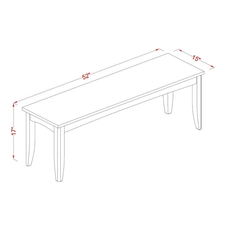 East West Furniture Banco de comedor Parfait con asiento de madera maciza (Opciones de color de acabado)