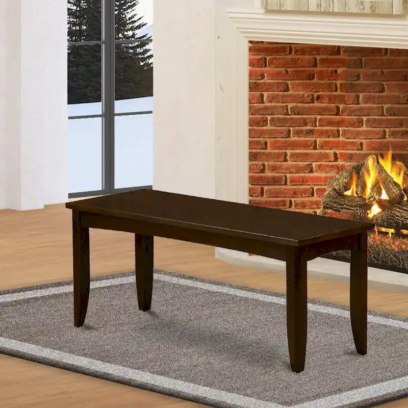 East West Furniture Banco de comedor Parfait con asiento de madera maciza (Opciones de color de acabado)