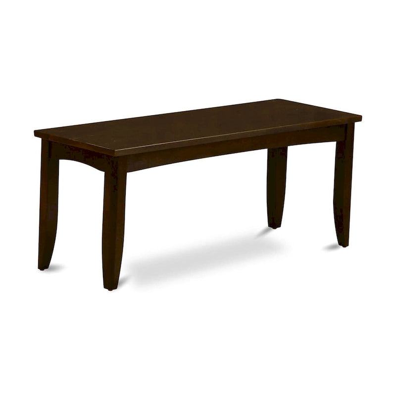 East West Furniture Banco de comedor Parfait con asiento de madera maciza (Opciones de color de acabado)