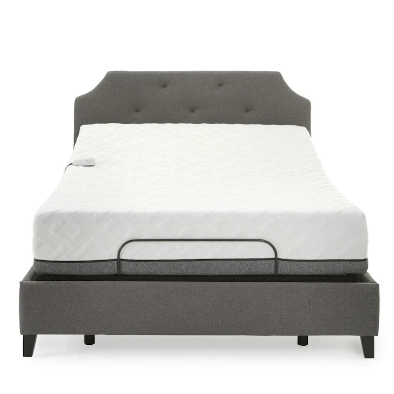 Juego de colchón viscoelástico blanco y base ajustable, 2 personas (Twin XL / Queen / Split King / Split Cal-King)