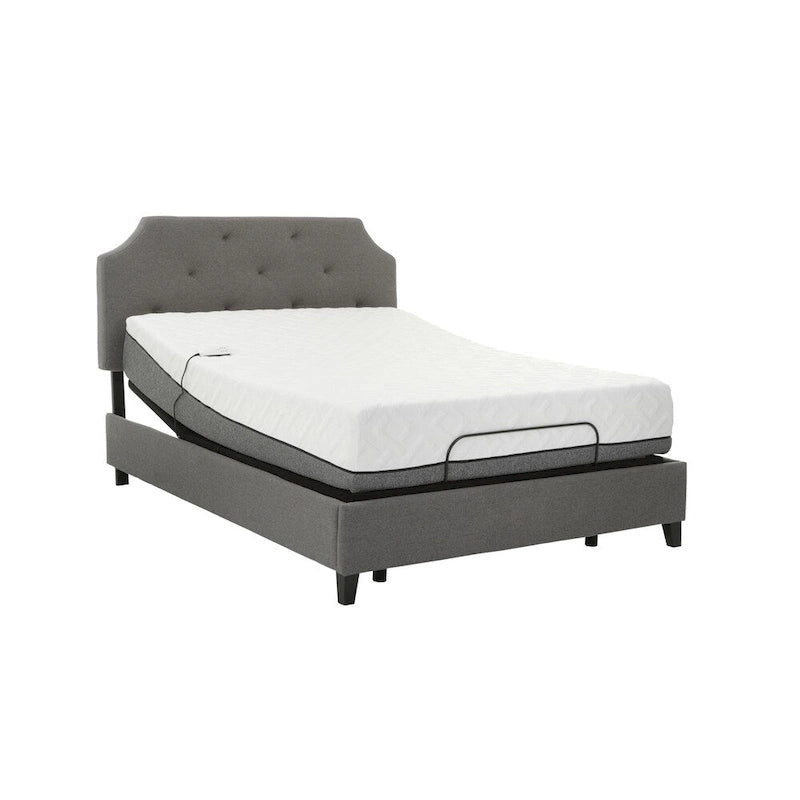 Juego de colchón viscoelástico blanco y base ajustable, 2 personas (Twin XL / Queen / Split King / Split Cal-King)