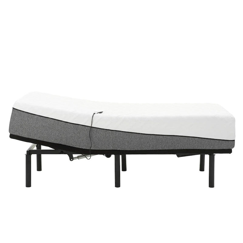Juego de colchón viscoelástico blanco y base ajustable, 2 personas (Twin XL / Queen / Split King / Split Cal-King)