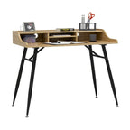Calico Designs Woodford 45 Wide Modern, Secretary, Writing, Desk with Low Storage Hutch and Metal Tapered Legs