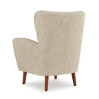Sillón decorativo beige y marrón, tapizado, de un solo asiento