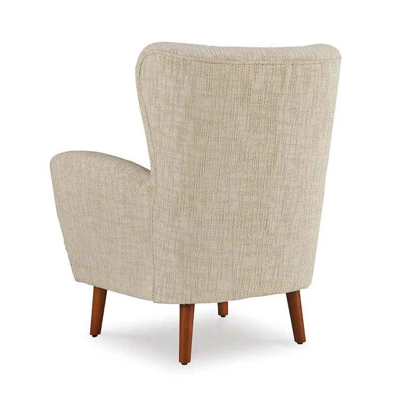 Sillón decorativo beige y marrón, tapizado, de un solo asiento
