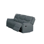 Sofá reclinable manual Sincere Bone / Gris Oscuro, 3 plazas