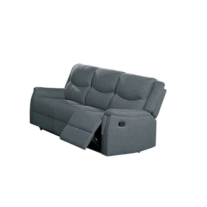 Sofá reclinable manual Sincere Bone / Gris Oscuro, 3 plazas