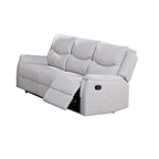 Sofá reclinable manual Sincere Bone / Gris Oscuro, 3 plazas