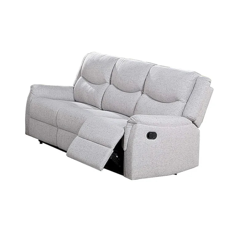 Sofá reclinable manual Sincere Bone / Gris Oscuro, 3 plazas