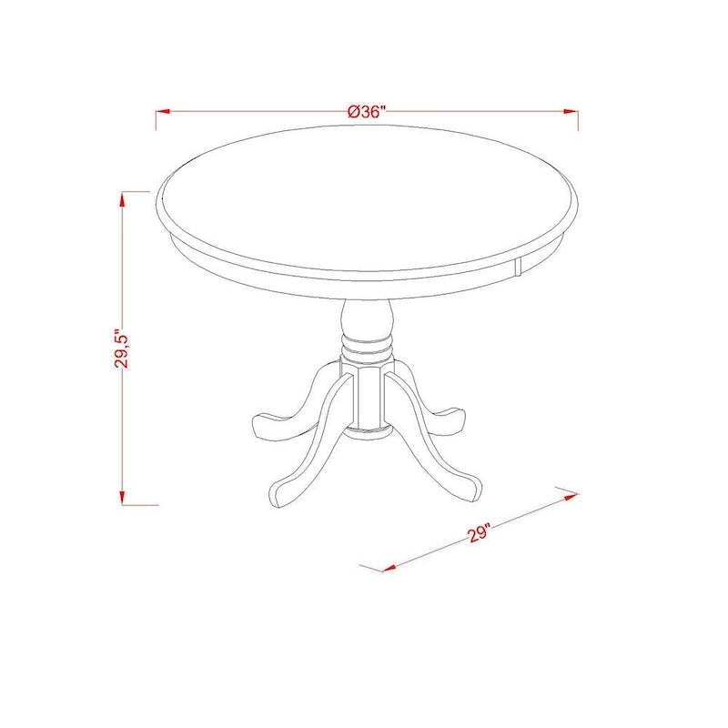 Juego de comedor redondo de roble, 3 piezas, 2 plazas
