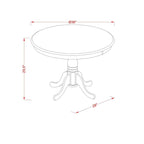 Juego de comedor redondo de roble, 3 piezas, 2 plazas
