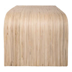 Mesa de centro/auxiliar de ratán natural con estante abierto