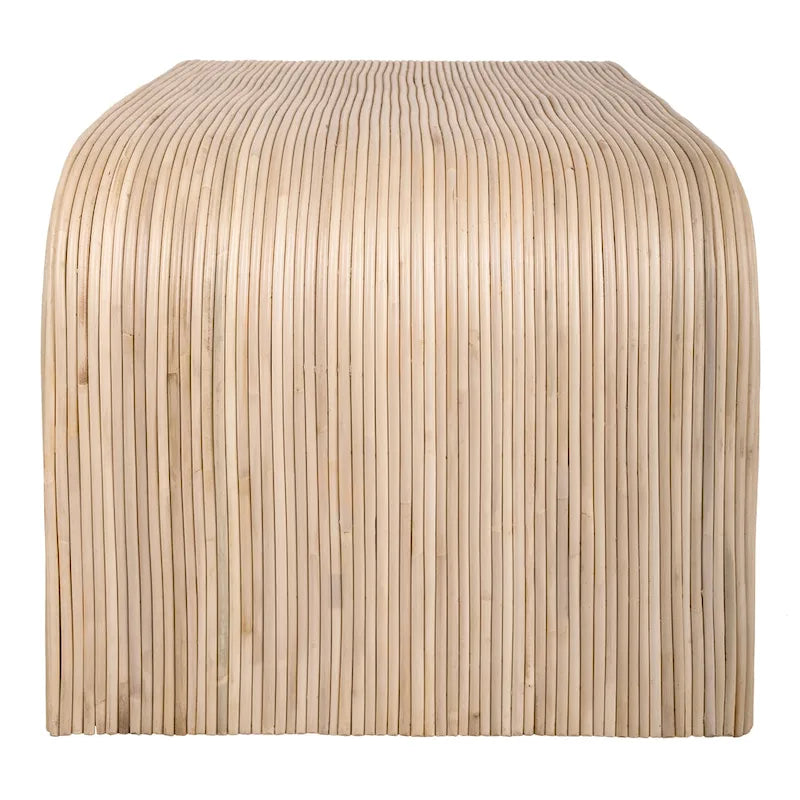 Mesa de centro/auxiliar de ratán natural con estante abierto