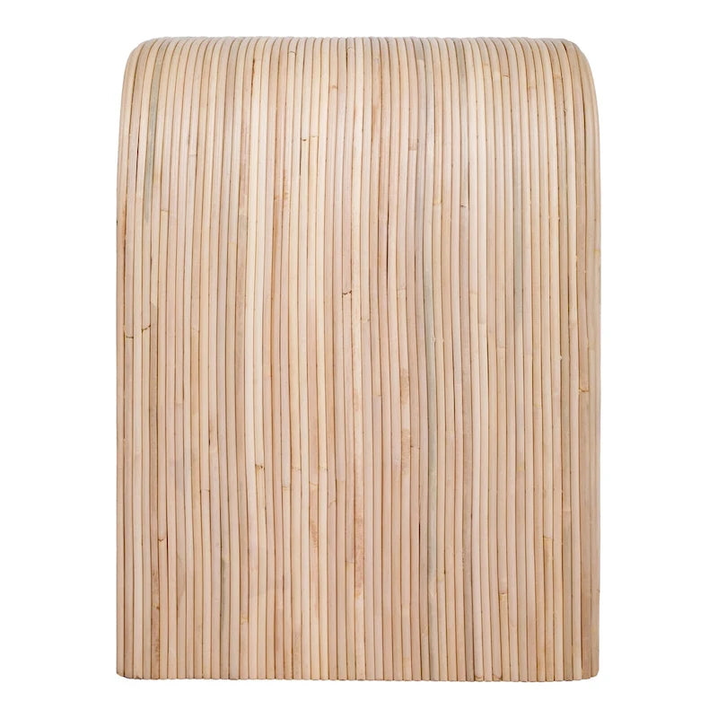 Mesa de centro/auxiliar de ratán natural con estante abierto