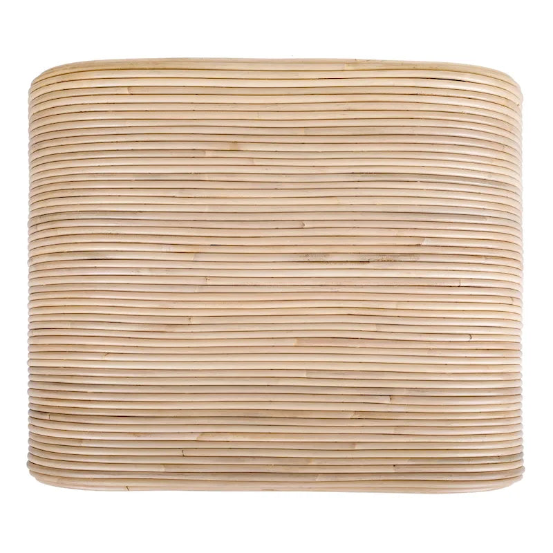 Mesa de centro/auxiliar de ratán natural con estante abierto