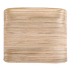 Mesa de centro/auxiliar de ratán natural con estante abierto