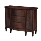 Gabinete de consola cerezo marrón/marrón/beige antiguo, 3 cajones y 2 puertas
