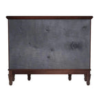 Gabinete de consola cerezo marrón/marrón/beige antiguo, 3 cajones y 2 puertas