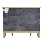 Gabinete de consola cerezo marrón/marrón/beige antiguo, 3 cajones y 2 puertas