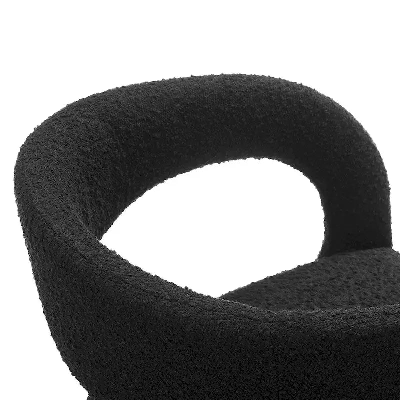 Sillas de comedor tapizadas en Boucle Negro/Marfil/Gris Topo, juego de 2