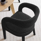 Sillas de comedor tapizadas en Boucle Negro/Marfil/Gris Topo, juego de 2